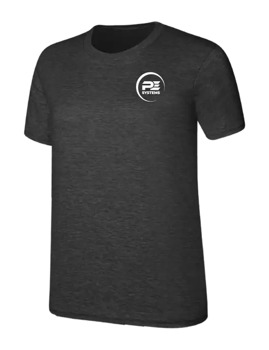 Womens Ring Spun Dark Heather Grey 4.5 oz T-Shirt w/PE Systems Logo