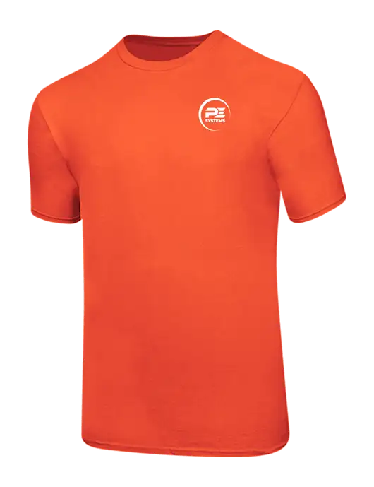 Ring Spun Orange 4.5 oz T-Shirt w/PE Systems Logo