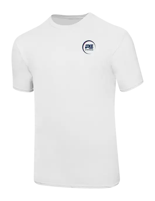 Ring Spun White 4.5 oz T-Shirt w/PE Systems Logo