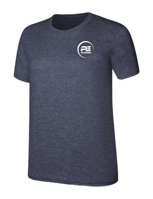 Womens Ring Spun Heather Navy 4.5 oz T-Shirt w/PE Systems Logo