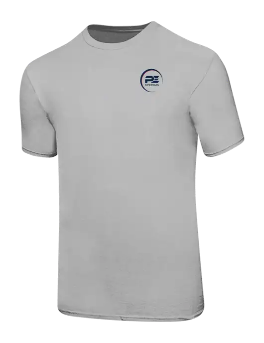 Ring Spun Silver 4.5 oz T-Shirt w/PE Systems Logo