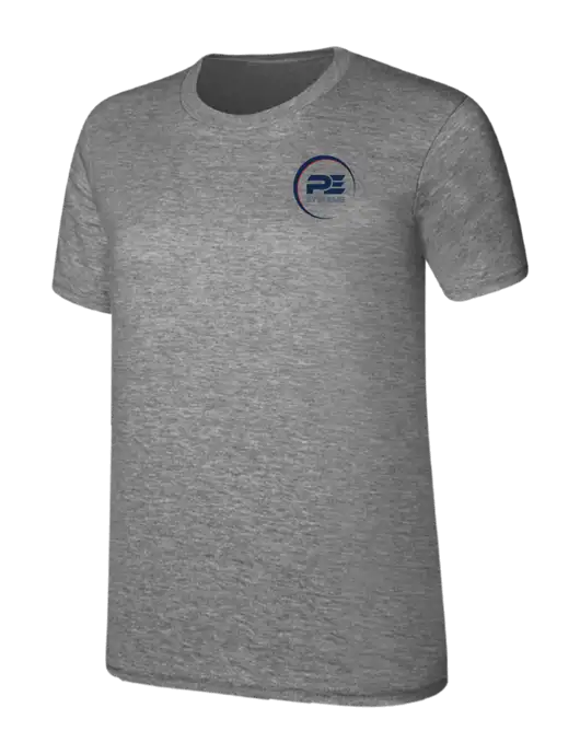 Womens Ring Spun Light Grey Heather 4.5 oz T-Shirt w/PE Systems Logo