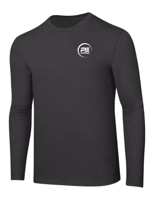 Ring Spun Charcoal 4.5 oz Long Sleeve T-Shirt w/PE Systems Logo