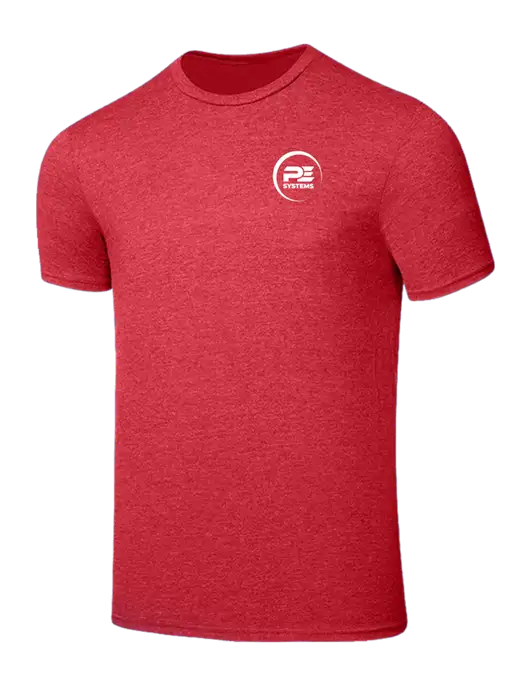 Seriously Soft Heathered Red T-Shirt w/PE Systems Logo
