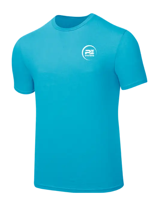 Seriously Soft Sapphire Blue T-Shirt w/PE Systems Logo