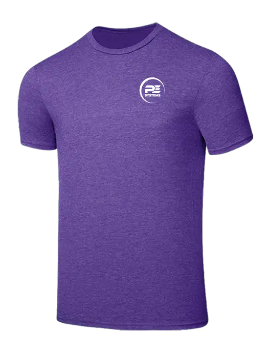 Seriously Soft Heathered Purple T-Shirt w/PE Systems Logo