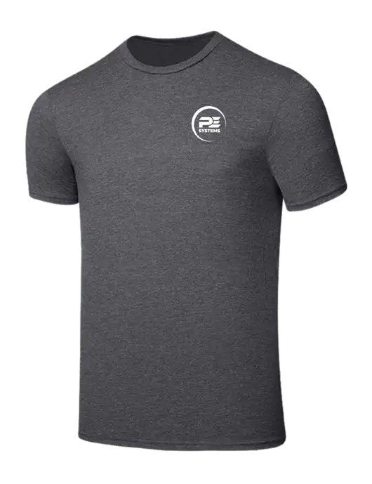 Seriously Soft Heathered Charcoal T-Shirt w/PE Systems Logo