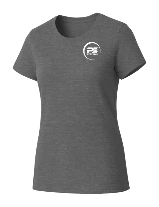 Womens Seriously Soft Grey Frost T-Shirt w/PE Systems Logo
