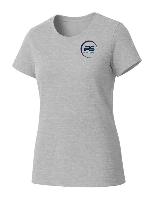 Womens Seriously Soft Light Heathered Grey T-Shirt w/PE Systems Logo