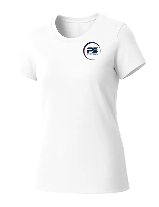 Womens Seriously Soft White T-Shirt w/PE Systems Logo