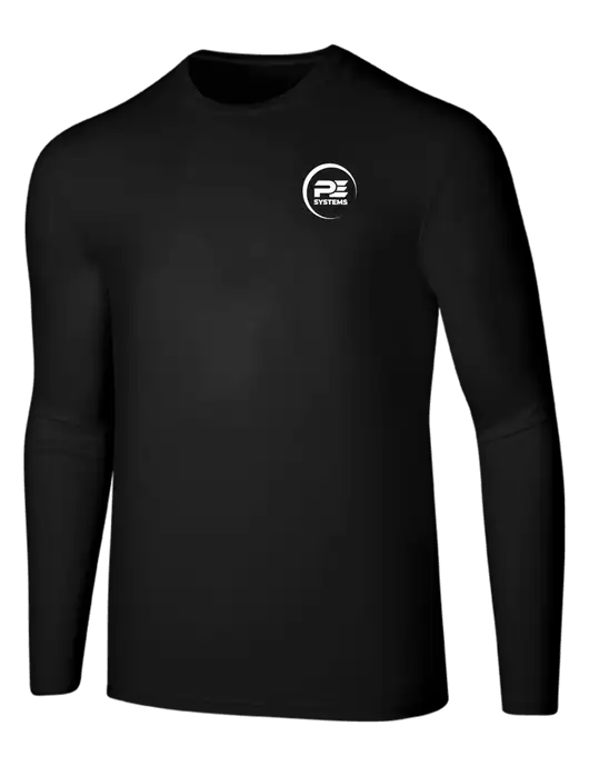 Seriously Soft Black Long Sleeve T-Shirt w/PE Systems Logo