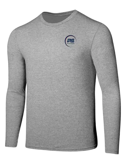 Seriously Soft Light Heathered Grey Long Sleeve T-Shirt w/PE Systems Logo