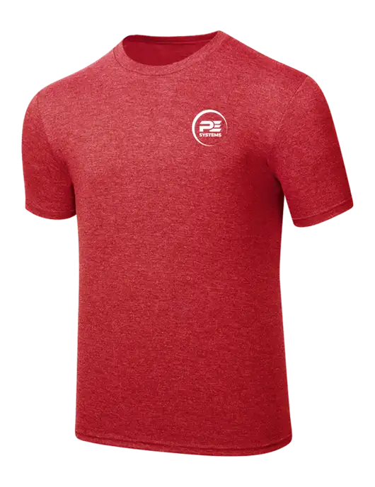 Simply Soft Red Frost 4.5oz  Poly/Combed Ring Spun Cotton T-Shirt w/PE Systems Logo