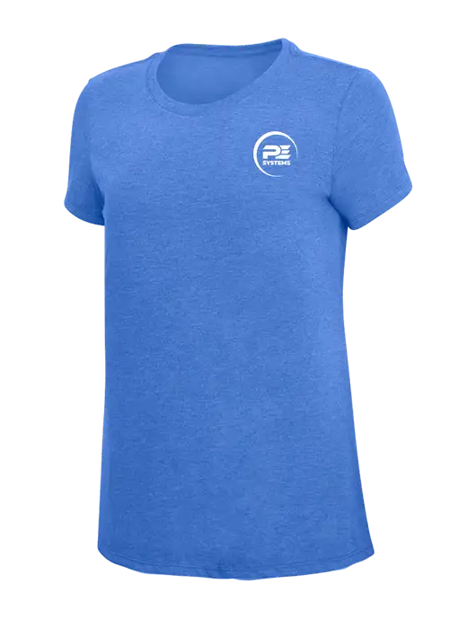 Womens Simply Soft Royal Frost 4.5oz  Poly/Combed Ring Spun Cotton T-Shirt w/PE Systems Logo