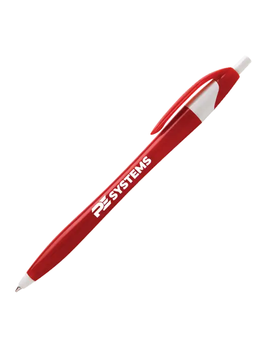 Novella Red/White Executive Pen - Blue Ink w/PE Systems Logo