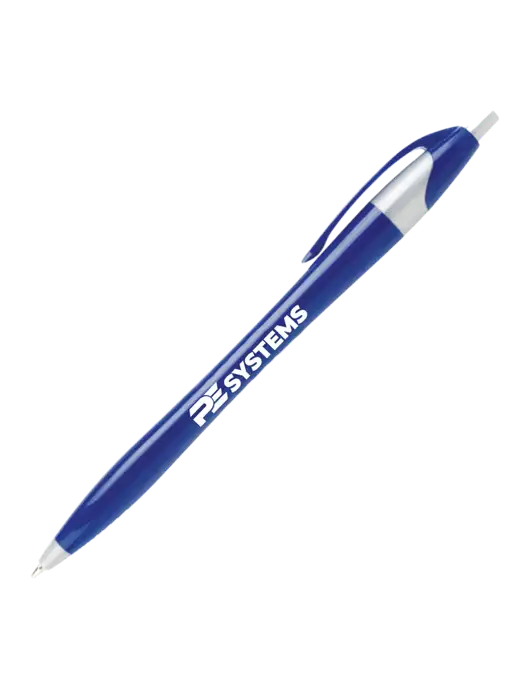 Novella Navy/Silver Corporate Pen- Blue Ink w/PE Systems Logo