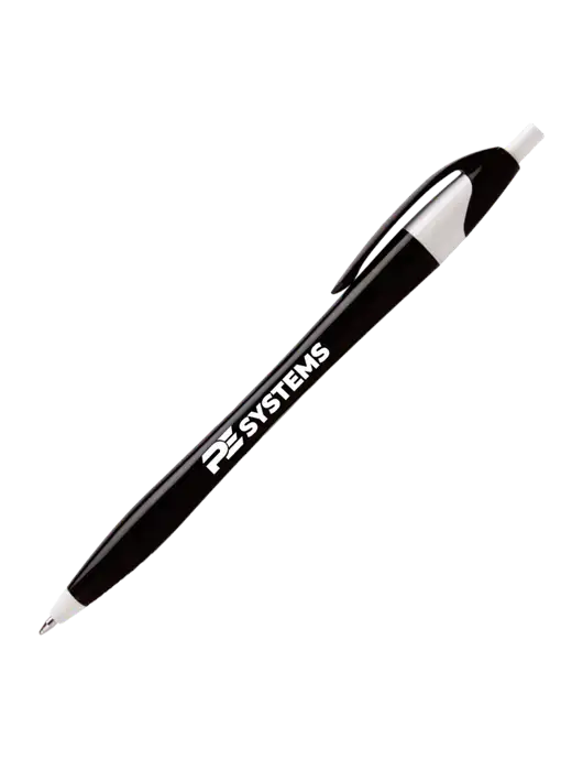 Novella Black/White Executive Pen - Blue Ink w/PE Systems Logo