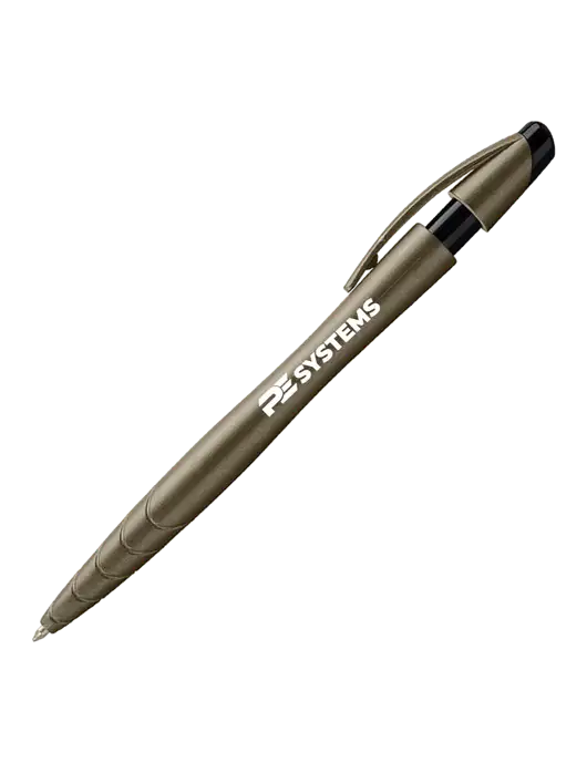 Awali Grey Metallic Pen - Black Ink w/PE Systems Logo