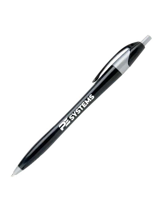 Novella Black/Silver Corporate Pen - Blue Ink w/PE Systems Logo