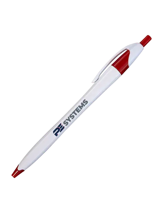 Novella White/Red Classic Pen - Blue Ink w/PE Systems Logo