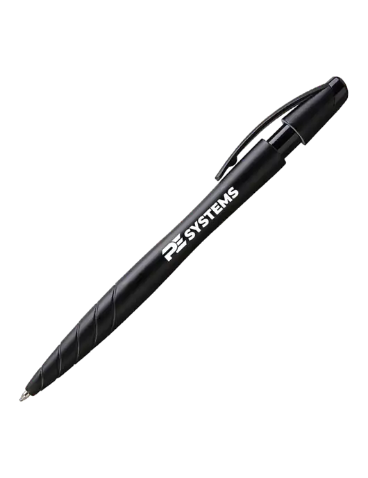 Awali Black Metallic Pen - Black Ink w/PE Systems Logo