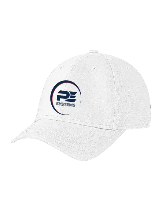 White Structured Soft Snap Closure Hook & Loop Cap w/PE Systems Logo