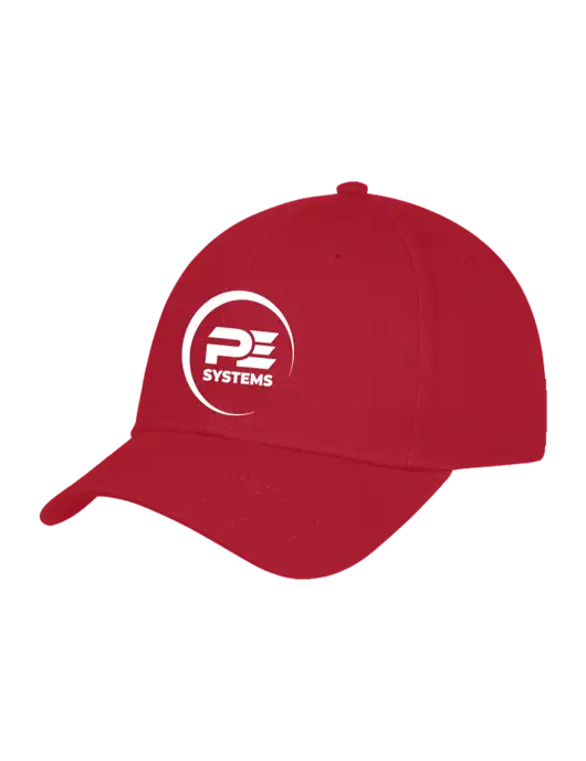 Red Structured Cap Hook & Loop w/PE Systems Logo