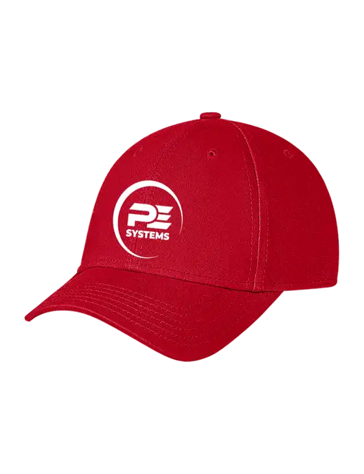 Red Structured Soft Snap Closure Hook & Loop Cap w/PE Systems Logo