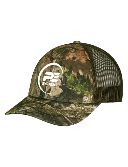Breakup Country Brown Mossy Oak Camo Mesh Trucker Cap Snap Back w/PE Systems Logo