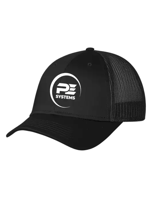 Black Mesh Trucker Cap Snap Back w/PE Systems Logo
