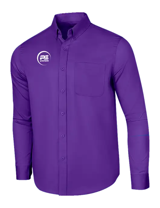 Long Sleeve Purple Superpro React Twill Shirt w/PE Systems Logo