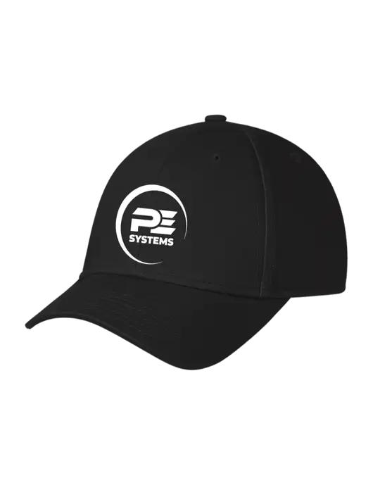 Black Structured Cap Hook & Loop w/PE Systems Logo