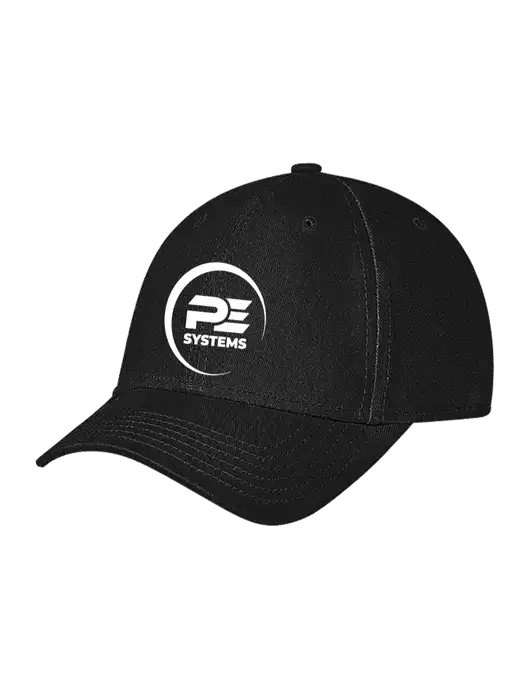Black Structured Soft Snap Closure Hook & Loop Cap w/PE Systems Logo