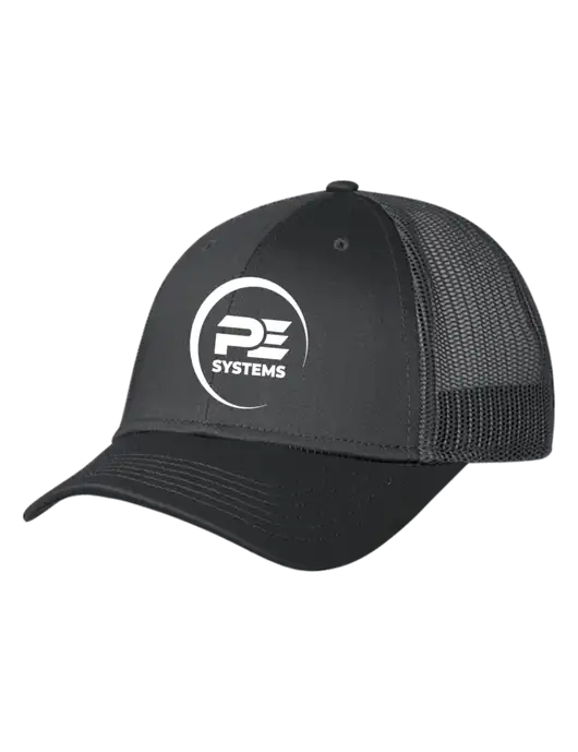 Charcoal Mesh Trucker Cap Snap Back w/PE Systems Logo