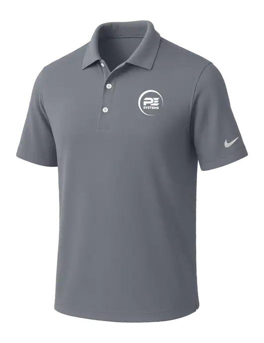 NIKE Medium Grey Dri-Fit Micro Pique Polo w/PE Systems Logo