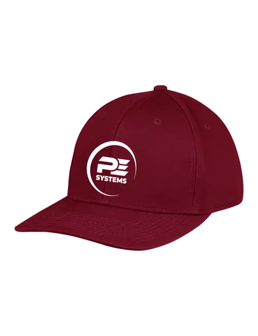 Premium Modern Structured Twill Maroon Snapback Cap w/PE Systems Logo