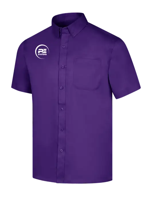 Short Sleeve Purple Superpro React Twill Shirt w/PE Systems Logo