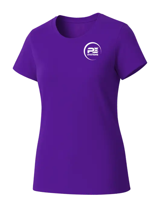 Womens Seriously Soft Purple T-Shirt w/PE Systems Logo