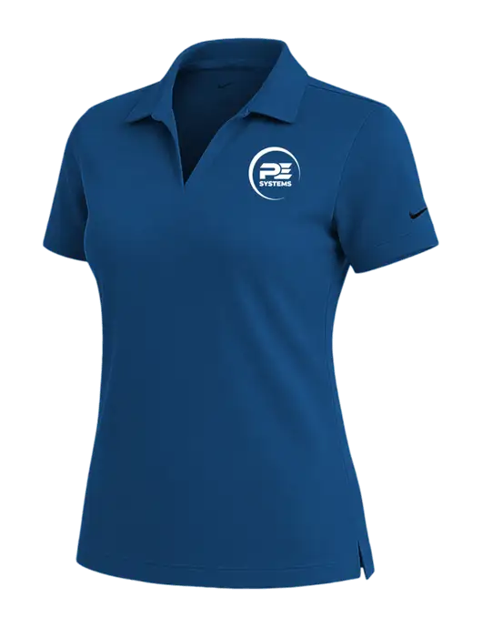 NIKE Dark Royal Womens Dri-Fit Micro Pique Polo w/PE Systems Logo