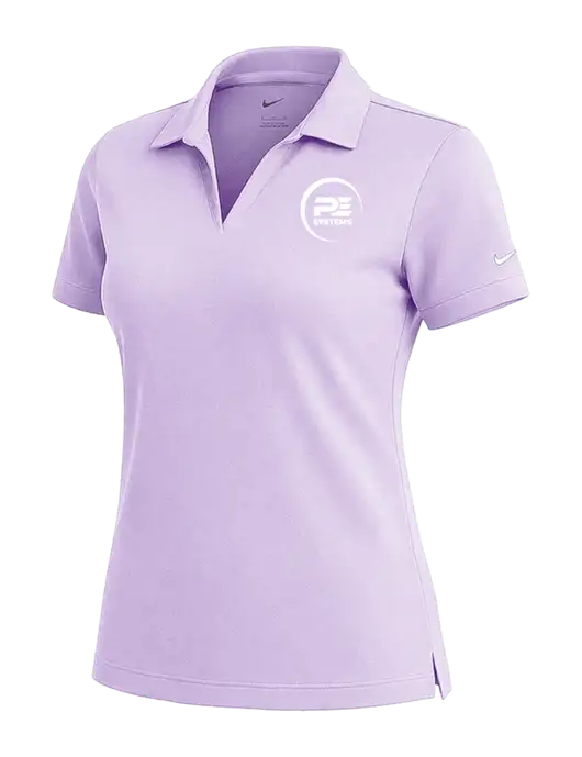 NIKE Light Purple Womens Dri-Fit Micro Pique Polo w/PE Systems Logo