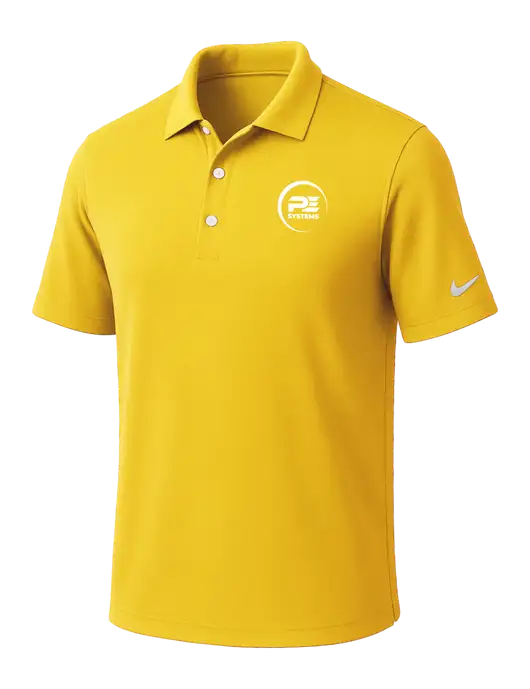 NIKE Yellow Gold Dri-Fit Micro Pique 2.0 Polo
 w/PE Systems Logo