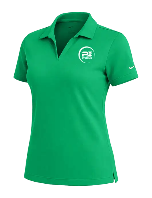 NIKE Kelly Green Womens Dri-Fit Micro Pique Polo w/PE Systems Logo