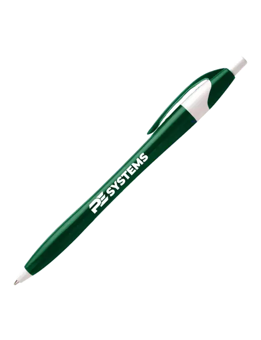 Novella Green/White Executive Pen - Blue Ink w/PE Systems Logo
