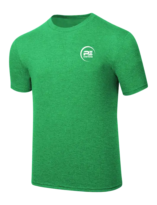Simply Soft Kelly Green Frost 4.5oz  Poly/Combed Ring Spun Cotton T-Shirt w/PE Systems Logo
