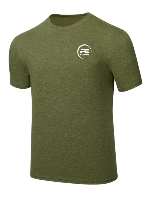 Simply Soft Military Green Frost 4.5oz Poly/Combed Ring Spun Cotton T-Shirt w/PE Systems Logo