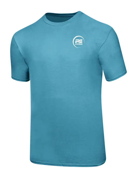 Ring Spun Light Sapphire 4.5 oz T-Shirt w/PE Systems Logo