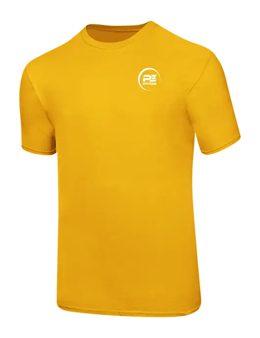 Ring Spun Yellow Gold 4.5 oz T-Shirt
 w/PE Systems Logo