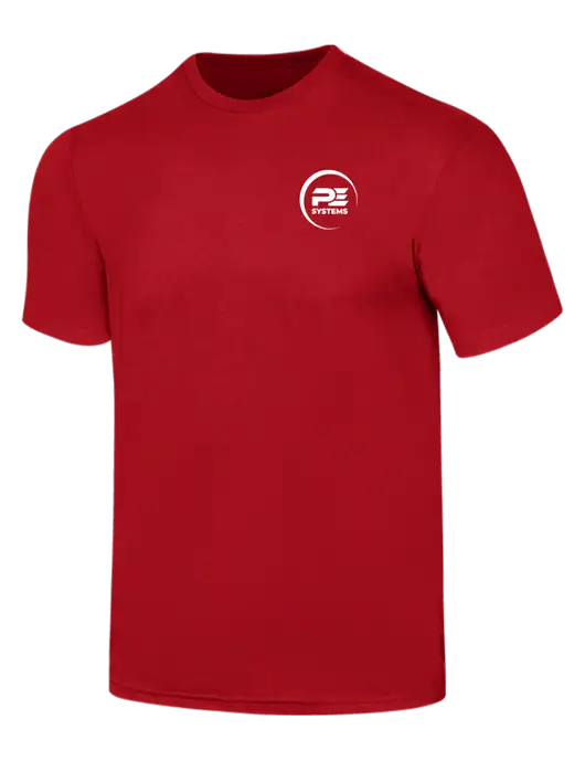 Simply Soft Red 4.5oz  Poly/Combed Ring Spun Cotton T-Shirt w/PE Systems Logo