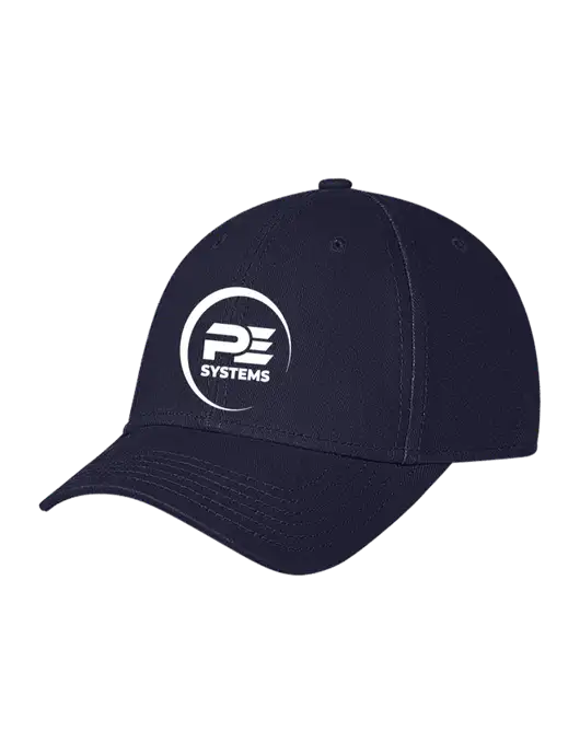 Navy Structured Soft Snap Closure Hook & Loop Cap w/PE Systems Logo