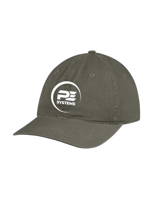 Garment Washed Unstructured Twill Olive Cap w/PE Systems Logo